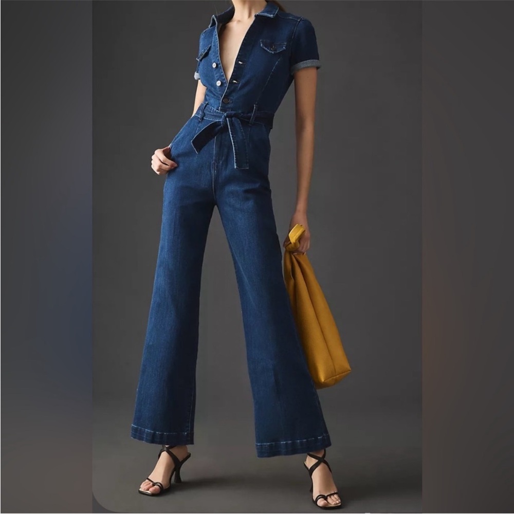 PAIGE Blue Denim Jumpsuit - Picture 3 of 16